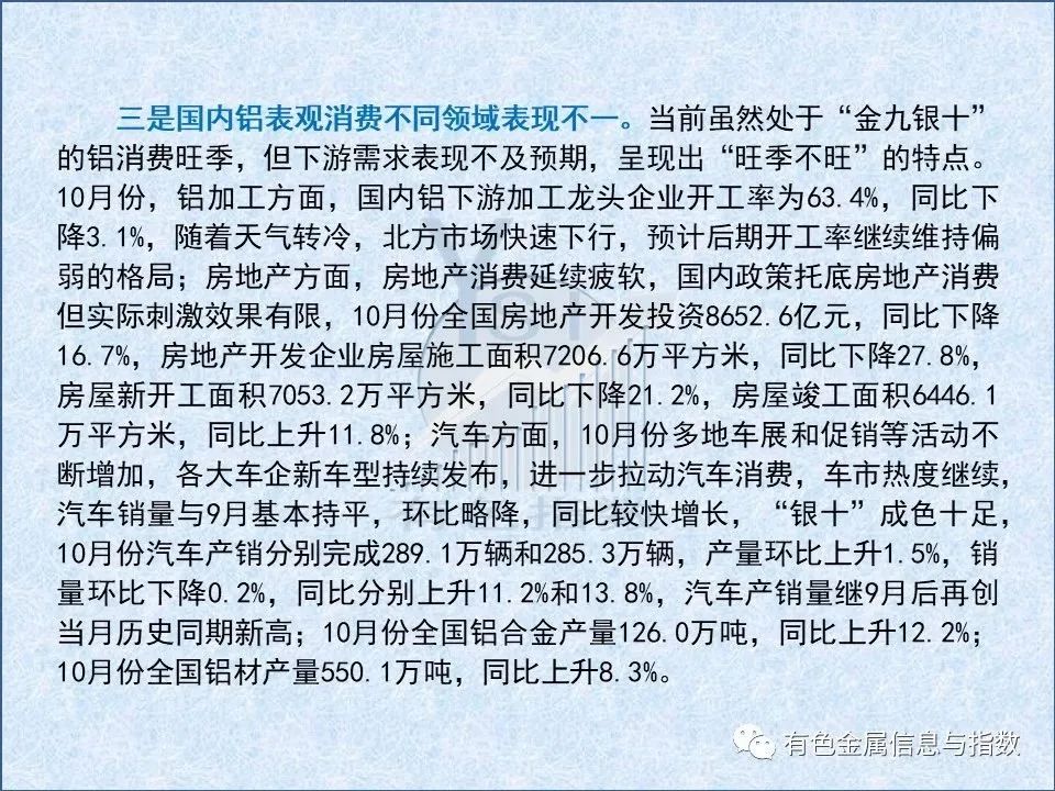 中國鋁冶煉產業(yè)月度景氣指數(shù)報告（2023年11月）