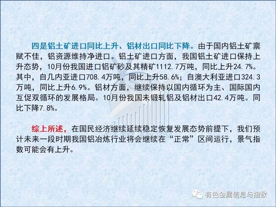 中國鋁冶煉產業(yè)月度景氣指數(shù)報告（2023年11月）