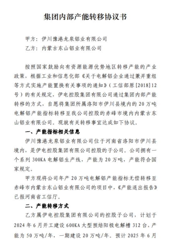 關于內(nèi)蒙古東山鋁業(yè)有限公司20萬噸電解鋁建設項目產(chǎn)能置換方案的公示